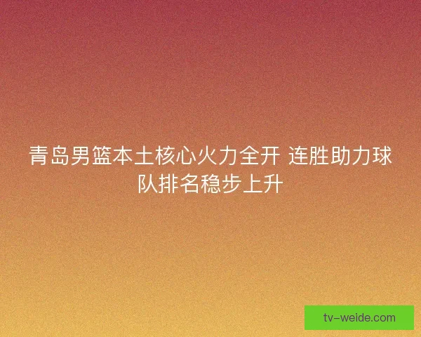 青岛男篮本土核心火力全开 连胜助力球队排名稳步上升 青岛男篮本土核心火力全开 连胜助力球队排名稳步上升